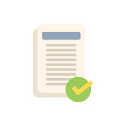 document being marked with a check mark icon vector image