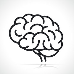 Human brain cartoon isolated Royalty Free Vector Image