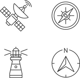 navigation pixel perfect linear icons set vector image