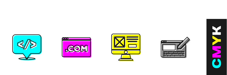 set front end development ui or ux design vector image