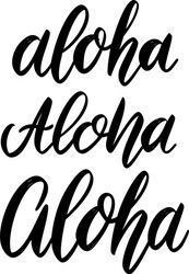 Aloha lettering design hawaiian Royalty Free Vector Image