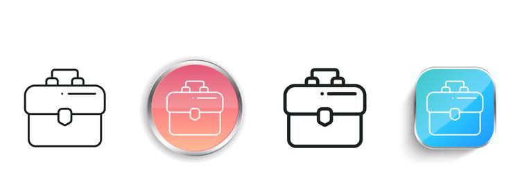 bag icon thin linear regular and button style vector image