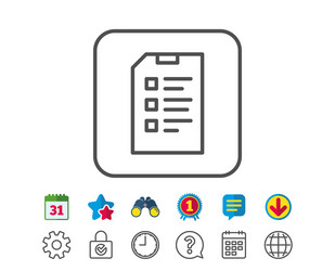 checklist document line icon file sign vector image