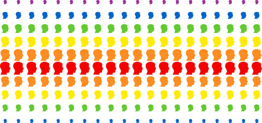 man head profile shape halftone spectral pattern vector image