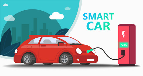 Mock up popular car station fast charging vector