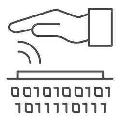 palm recognition thin line icon verification vector image