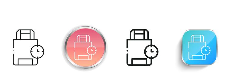 bag icon thin linear regular and button style vector image