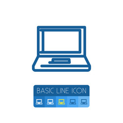 isolated desktop outline notebook element vector image
