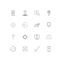 maps and navigation linear thin icons set vector image