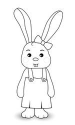 Rabbit girl in overalls vector