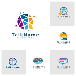 Chat tech logo symbol design inspiration Vector Image