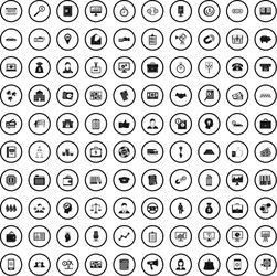 100 business group icons set simple style vector image
