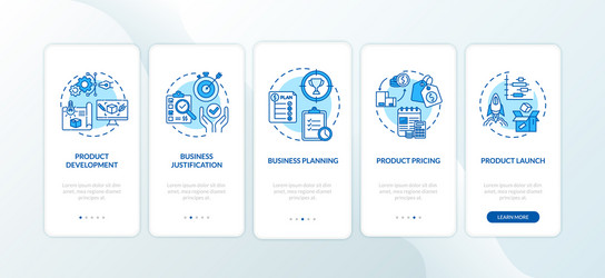 Corporate development onboarding mobile app page vector