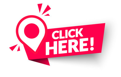 Modern Click Here Banner with Pointer vector image
