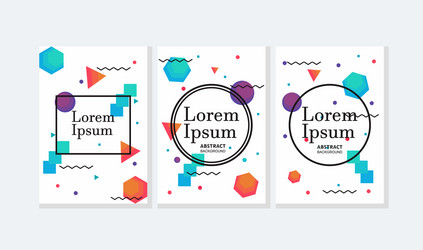 placard templates set with abstract memphis vector image