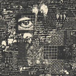 Scribbled Text & Eye Pattern vector image