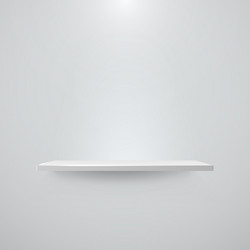 shelf with light and shadow on empty white wall vector image