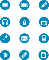 technology block style icon set design vector image