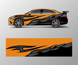 Abstract Racing Car Wrap Vector Image