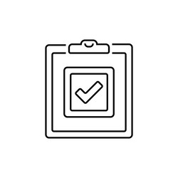 clipboard checklist line icon linear style sign vector image