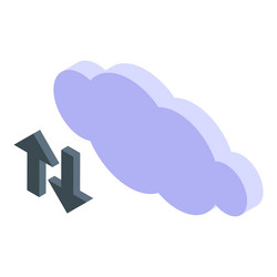 cloud computing data transferring with up and down vector image