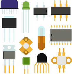 computer chip technology processor circuit vector image