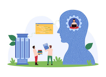 server and database management tiny people vector image