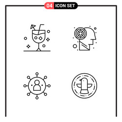 set 4 line style icons for web and mobile vector image