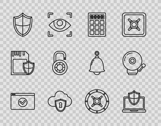 set line secure your site with https ssl laptop vector image