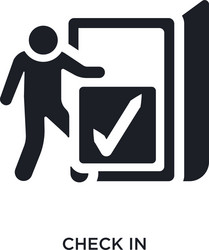 black check in isolated icon simple element from vector image