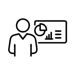 businessman working on computer concept analytics vector image
