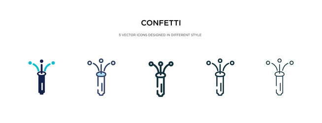 confetti icon in different style two colored vector image