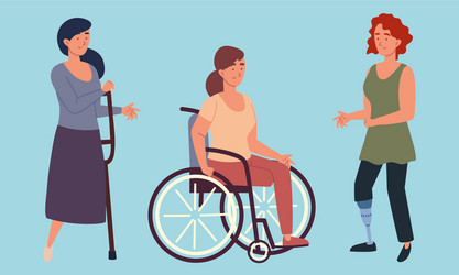 Disabled young women Royalty Free Vector Image