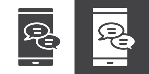 mobile message notification icon thin line set vector image