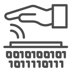 palm recognition line icon verification palmprint vector