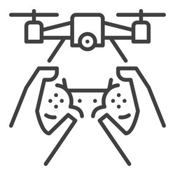 quadcopter and gamepad in hands drone concept vector image