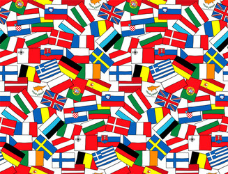 seamless pattern european flags sketch style vector image