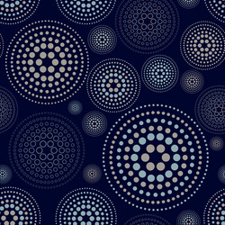 Seamless pattern with concentric circles on dark vector