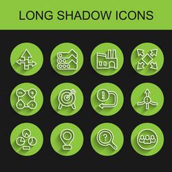 set line pie chart infographic location arrow vector image
