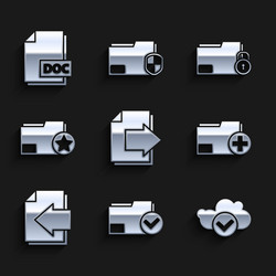 set next page arrow document folder and check vector image