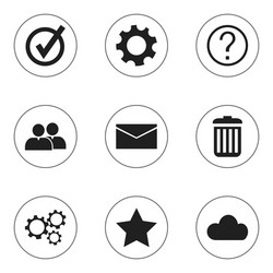 set of 9 editable internet icons includes symbols vector image