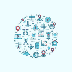 Navigation & Location Icons vector image