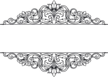 ornate frame scroll element vector