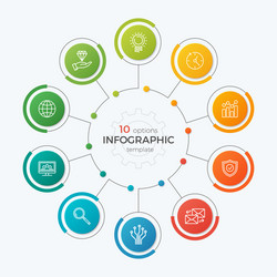 Presentation Chart Template - 10 Icons vector image