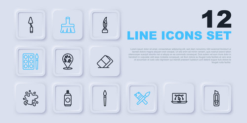 set line computer with design program stationery vector image