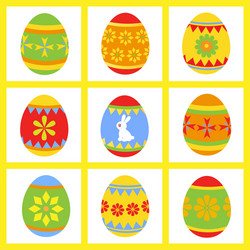 Set of easter eggs vector