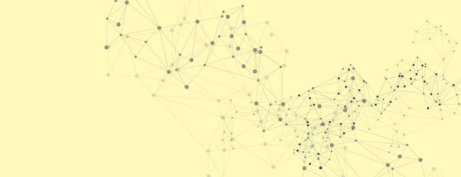 Abstract connect dots and lines on yellow vector