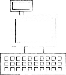 cash register machine keypad display vector image