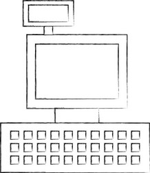 Cash register machine keypad display vector