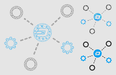 Dash network structure mesh wire frame vector